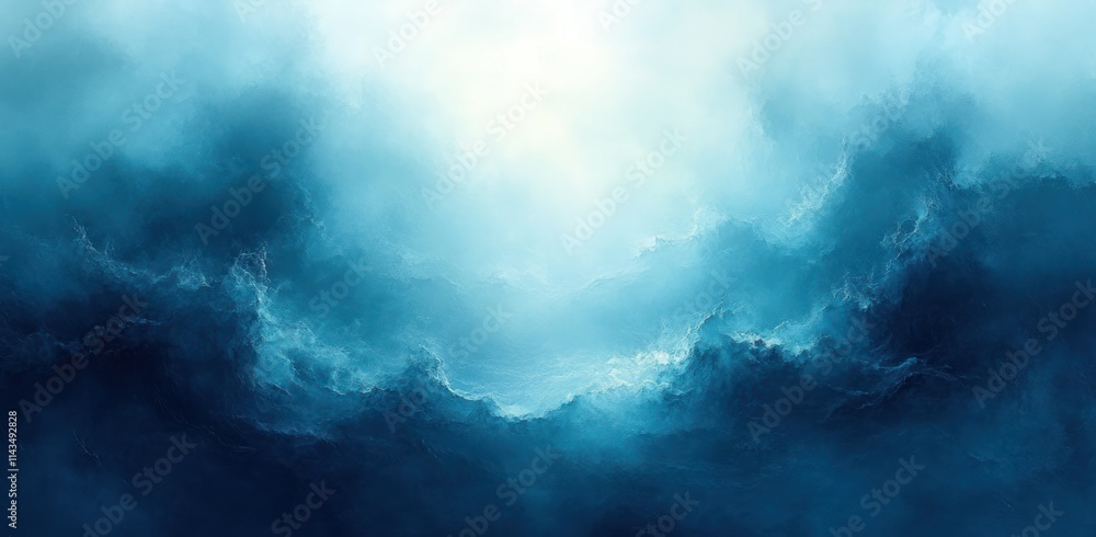 Obraz premium Gradient Background in Teal Green and Blue Soft Textured Noise Retro Design