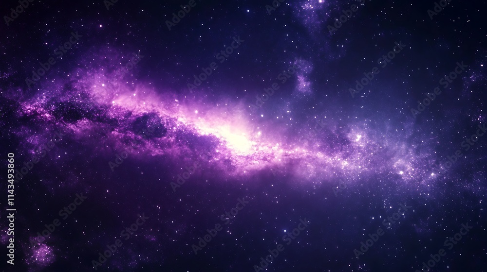 Vibrant purple galaxy shines brightly in deep space digital painting.. AI Generated Vibrant purple galaxy shines brightly in deep space digital painting.. AI Generated