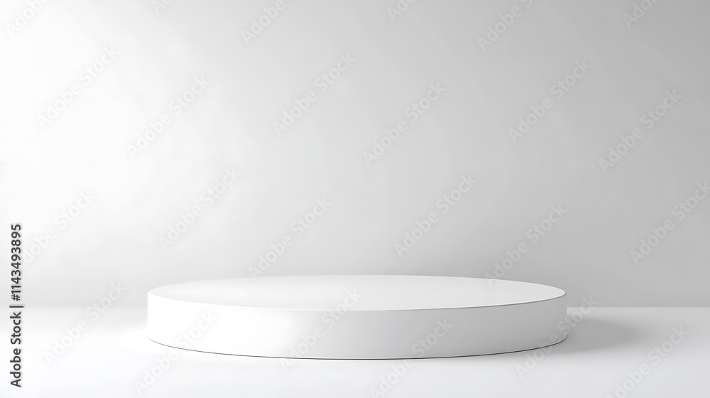 Plain white pedestal mockup on a smoothly lit backdrop photo. AI Generated Plain white pedestal mockup on a smoothly lit backdrop photo. AI Generated