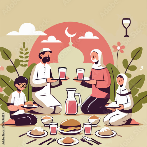 vector illustration of someone breaking the fast