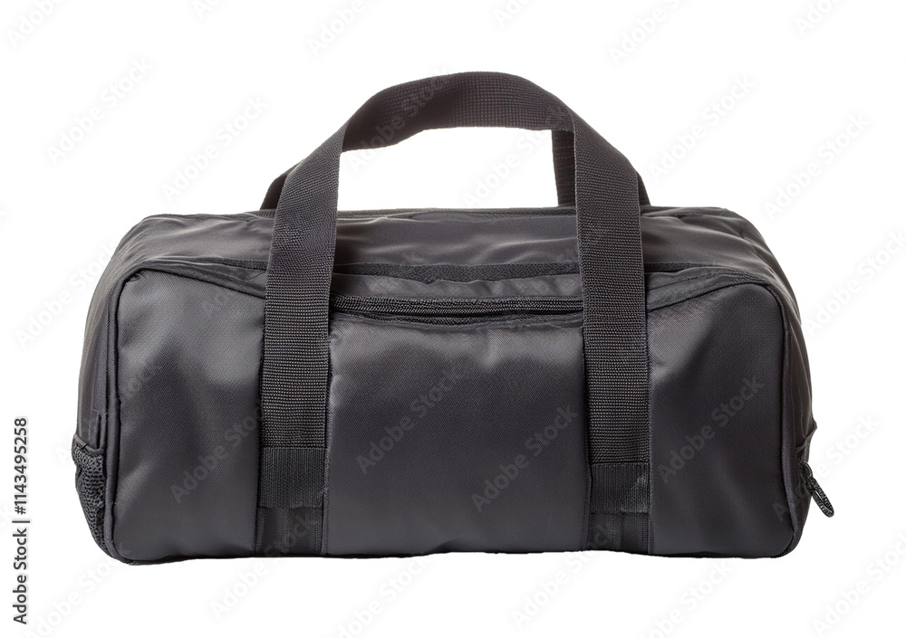 Fototapeta premium Black sport bag isolated on a transparent or white background
