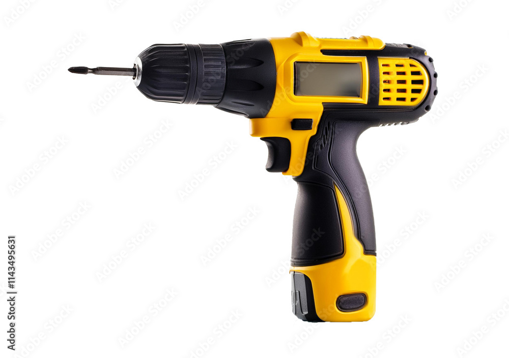 Yellow screwdriver isolated on transparent and white background. Yellow screwdriver isolated on transparent and white background.