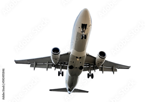 A plane taking off, isolated on a transparent or white background photo