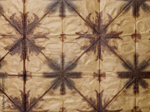 日本の伝統染め　和紙　茶色