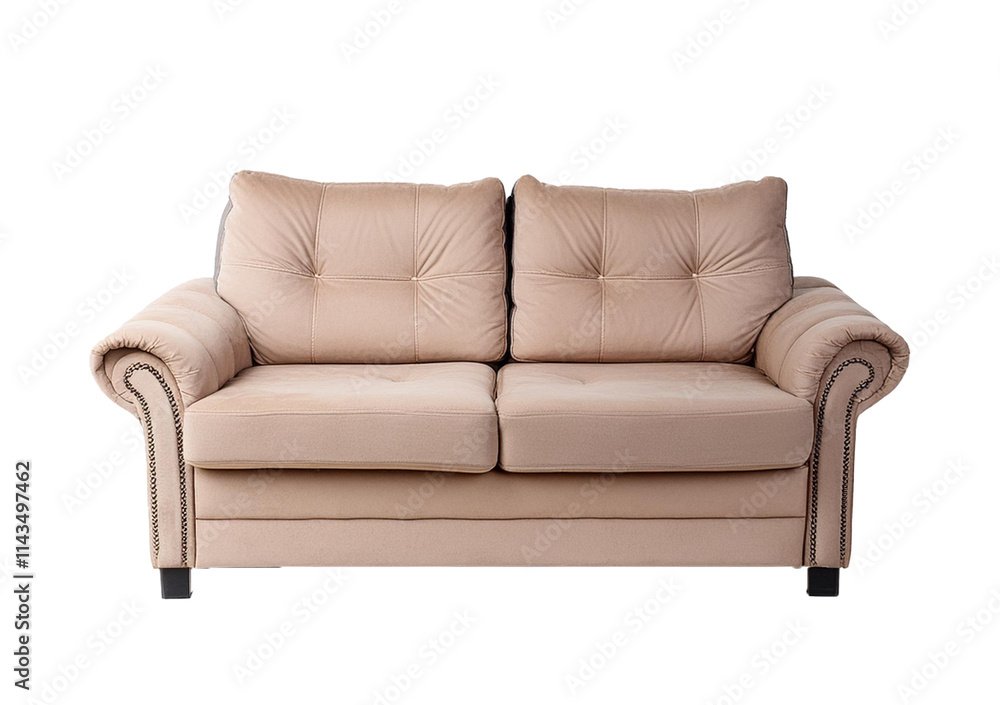 Light brown sofa (couch) isolated on transparent and white background. Light brown sofa (couch) isolated on transparent and white background.
