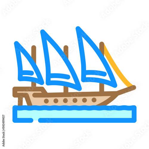 xebec ancient ship color icon vector. xebec ancient ship sign. isolated symbol illustration