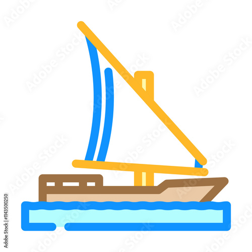 felucca ancient ship color icon vector. felucca ancient ship sign. isolated symbol illustration