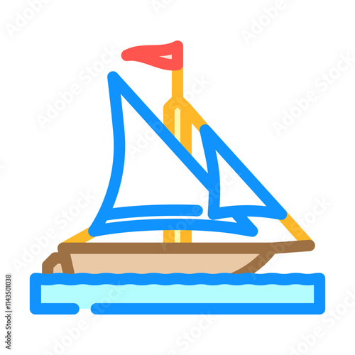 tartan ancient ship color icon vector. tartan ancient ship sign. isolated symbol illustration