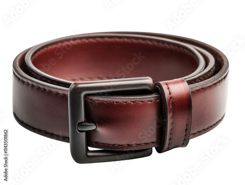 Classic brown leather belt with a simple buckle, timeless and durable accessory for everyday style photo