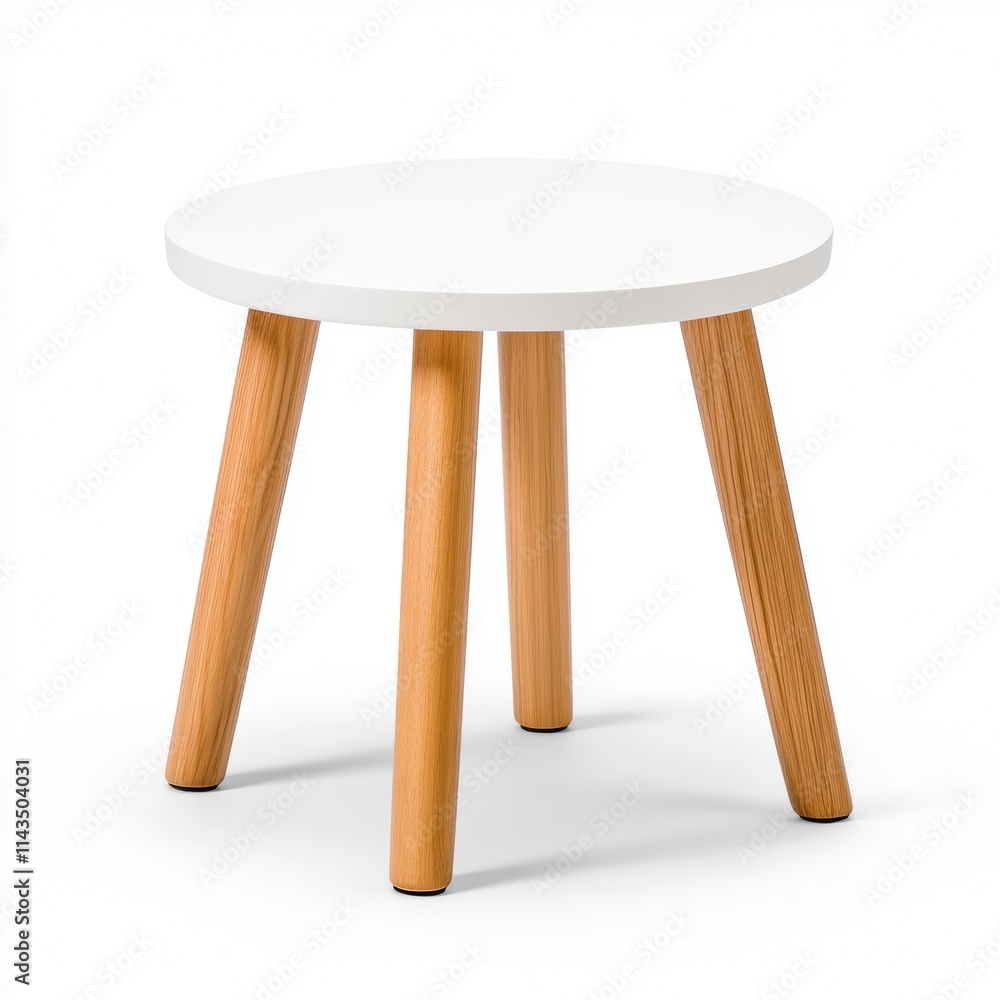 Minimalist Round Coffee Table with Wooden Legs Minimalist Round Coffee Table with Wooden Legs