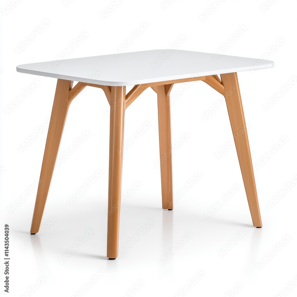 Modern Dining Table with Smooth White Surface Modern Dining Table with Smooth White Surface