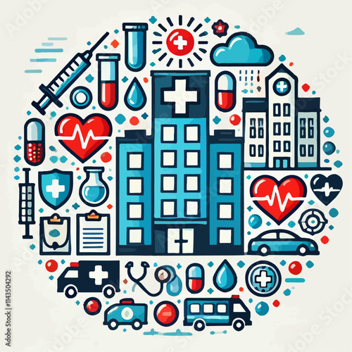 hospital tools vector illustration