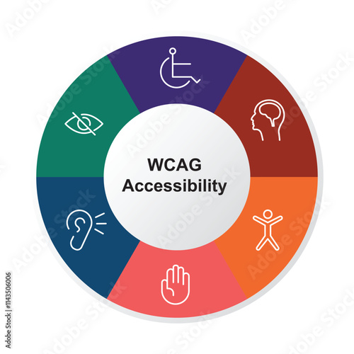 WCAG Accessibility Stroke Icon in a colorful infographics style