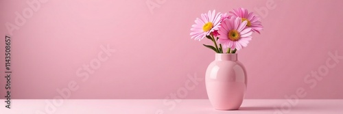 Wallpaper Mural arrangement of fresh pink daisies in a simple vase, centerpiece, pink, decoration Torontodigital.ca