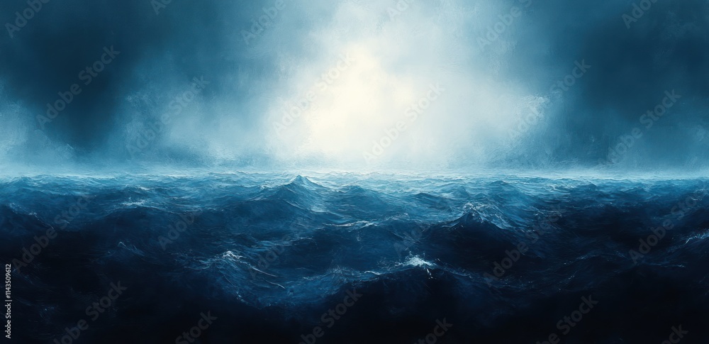 Obraz premium Deep Blue Gradient Background Soft Light Abstract Design Dark Texture Effect