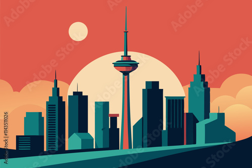city skyline in the night