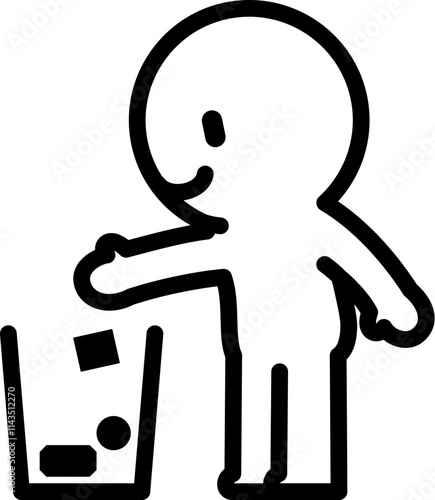 ゴミ箱に物を入れる人物のマーク