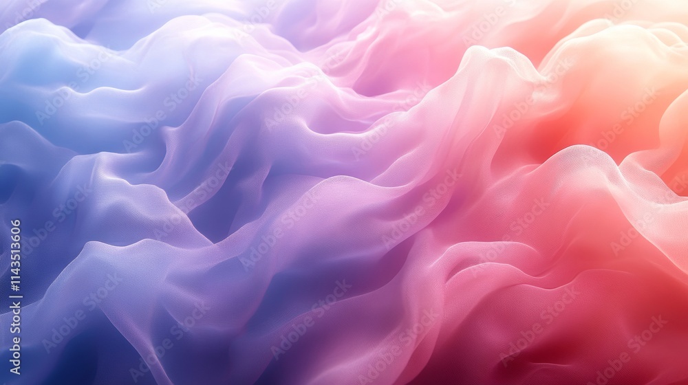 Fototapeta premium Ethereal Gradient Soft Curls and Waves in Pastel Harmony