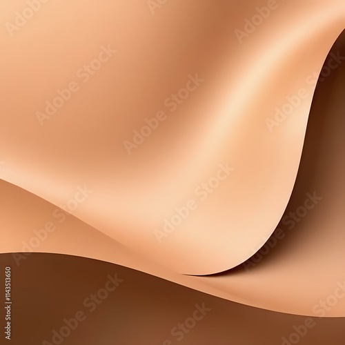 Luxurious Beige & Brown Abstract Silk Wave Background - Soft Fabric-Like Waves for Minimalist Design and Decor