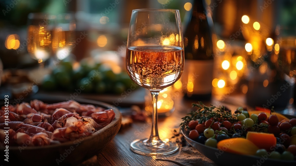 Cozy Evening Gathering of Friends with Snacks and Drinks at Rustic Table in Warm Ambient Lighting Cozy Evening Gathering of Friends with Snacks and Drinks at Rustic Table in Warm Ambient Lighting