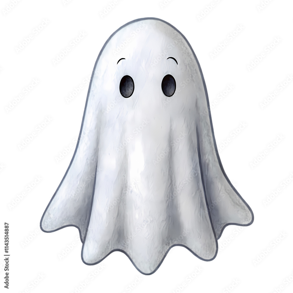 Cute Cartoon Ghost Isolated Cute Cartoon Ghost Isolated