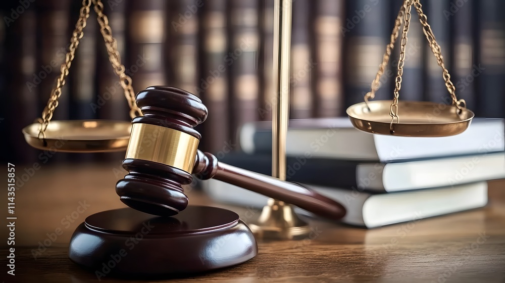 Gavel, scales of justice and law books Gavel, scales of justice and law books