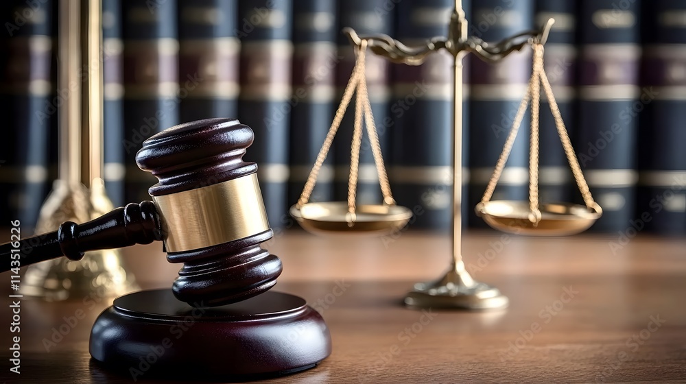 Gavel, scales of justice and law books Gavel, scales of justice and law books