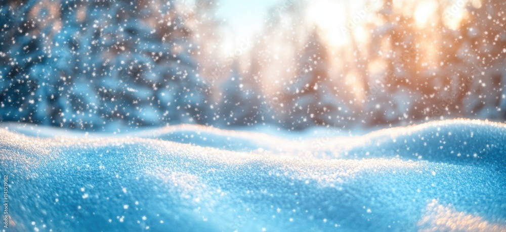 Beautiful Winter Landscape with Soft Snow and Gentle Light Creating a Tranquil and Magical Atmosphere in a Forest Setting Beautiful Winter Landscape with Soft Snow and Gentle Light Creating a Tranquil and Magical Atmosphere in a Forest Setting