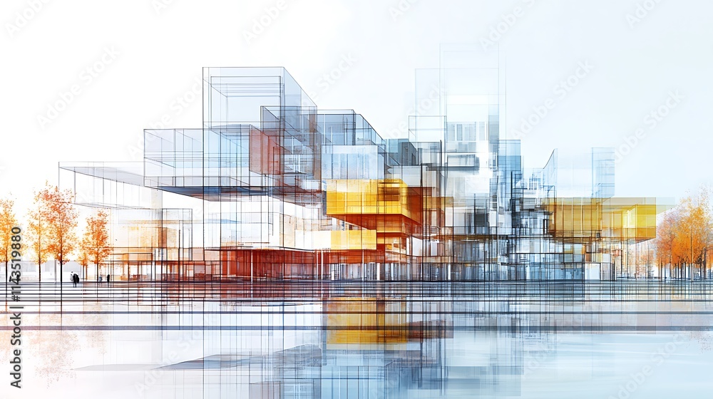 Futuristic Cityscape: 3D Render of Architectural Design. AI Generated