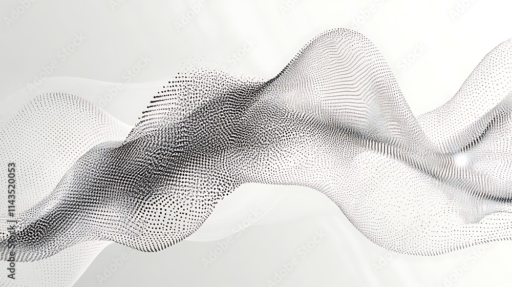 Abstract Gray Waveform: Digital Particle Art. AI Generated Abstract Gray Waveform: Digital Particle Art. AI Generated