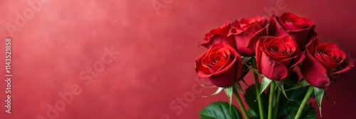Beautifully styled bouquet of long-stemmed red roses, red rose bouquet, elegant flowers