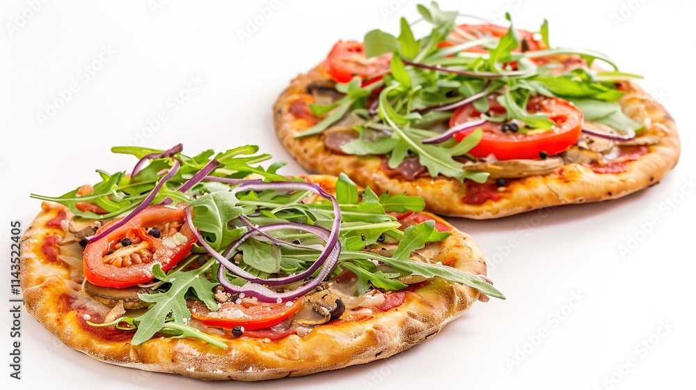 The Tempting Pizza for Vegetarian and Vegan on White Background: A Wholesome and Flavorful Option for All. The Tempting Pizza for Vegetarian and Vegan on White Background: A Wholesome and Flavorful Option for All.