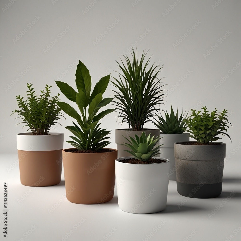 plants in plant pots isolated on white background. Generative AI.
plants in plant pots isolated on white background. Generative AI.