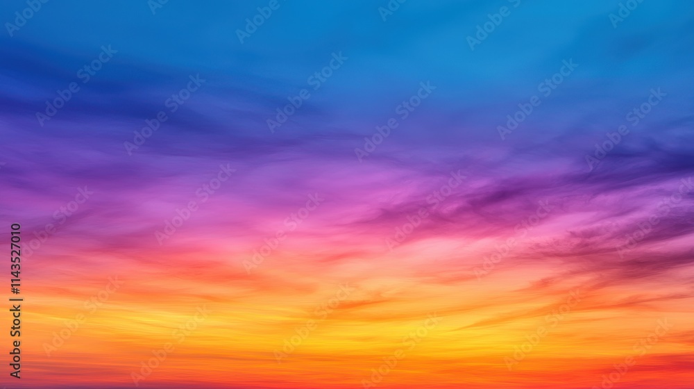 Vibrant Sunset Sky with Gradients of Blue, Purple, Pink, and Orange Vibrant Sunset Sky with Gradients of Blue, Purple, Pink, and Orange