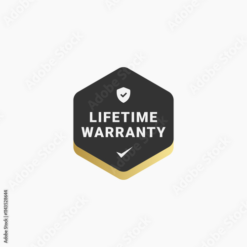 Lifetime warranty label design element vector. Lifetime warranty label vector isolated for product packaging design element.