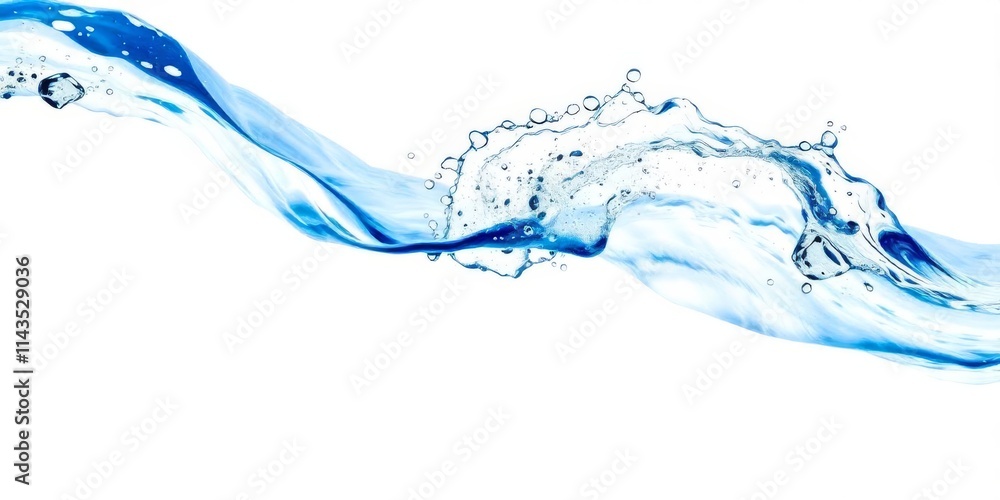 Dynamic Water Splashing, Abstract Blue Water Flow Dynamic Water Splashing, Abstract Blue Water Flow