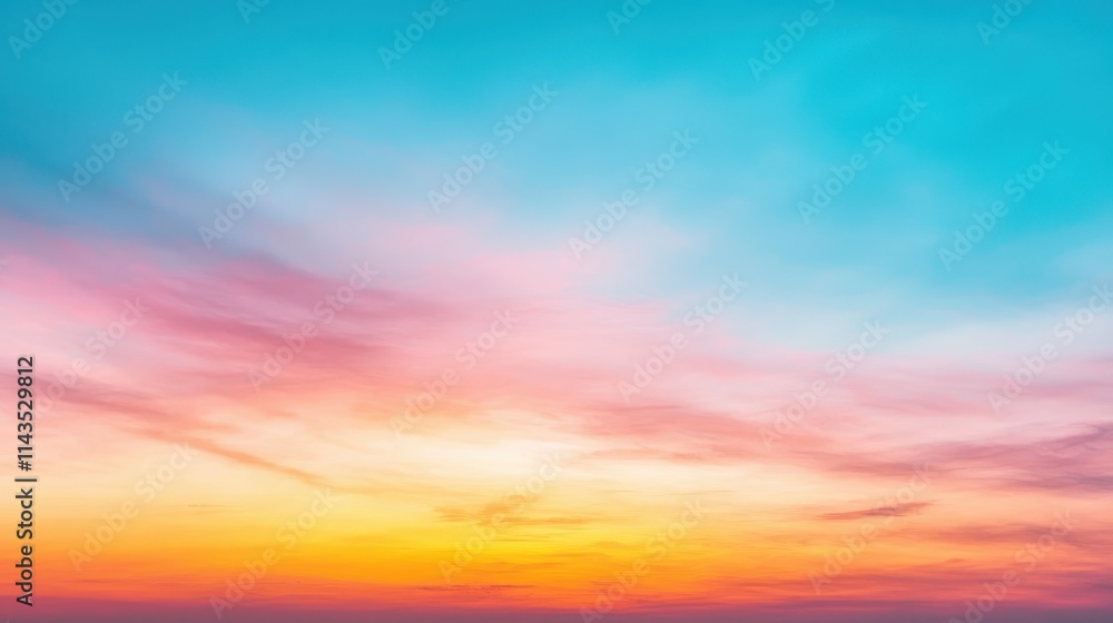 Serene Sunset Sky with Soft Pink and Blue Color Gradients Serene Sunset Sky with Soft Pink and Blue Color Gradients