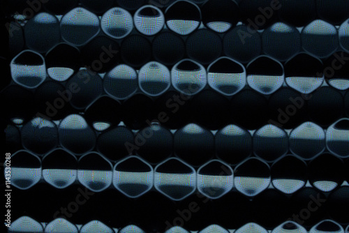 Dark honeycomb structure with high contrast lighting