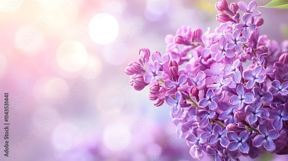 Lilac blooms gently softly in bokeh bright photo. AI Generated Lilac blooms gently softly in bokeh bright photo. AI Generated