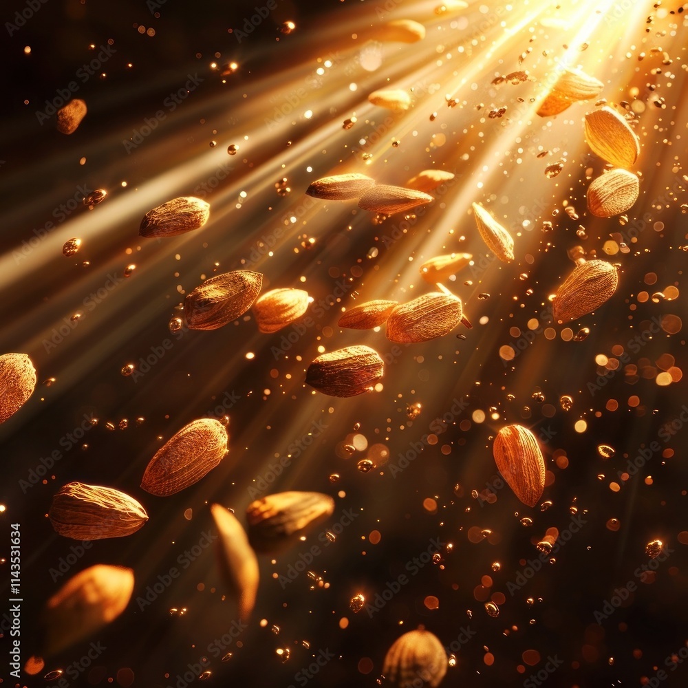 Obraz premium Captivating Celestial Rays Shimmering Lights and Radiant Glitters in an Otherworldly Cosmic Display of Luminous Energy and Divine Brilliance