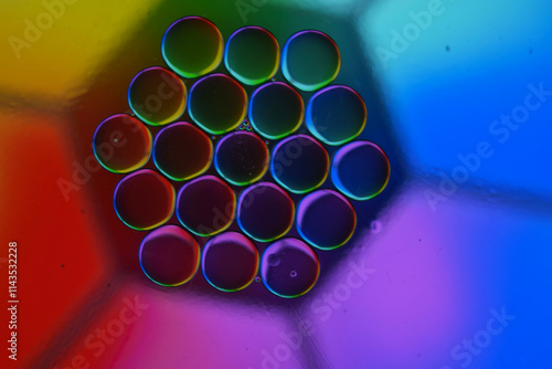 Vibrant radial abstract with colorful circular highlights
