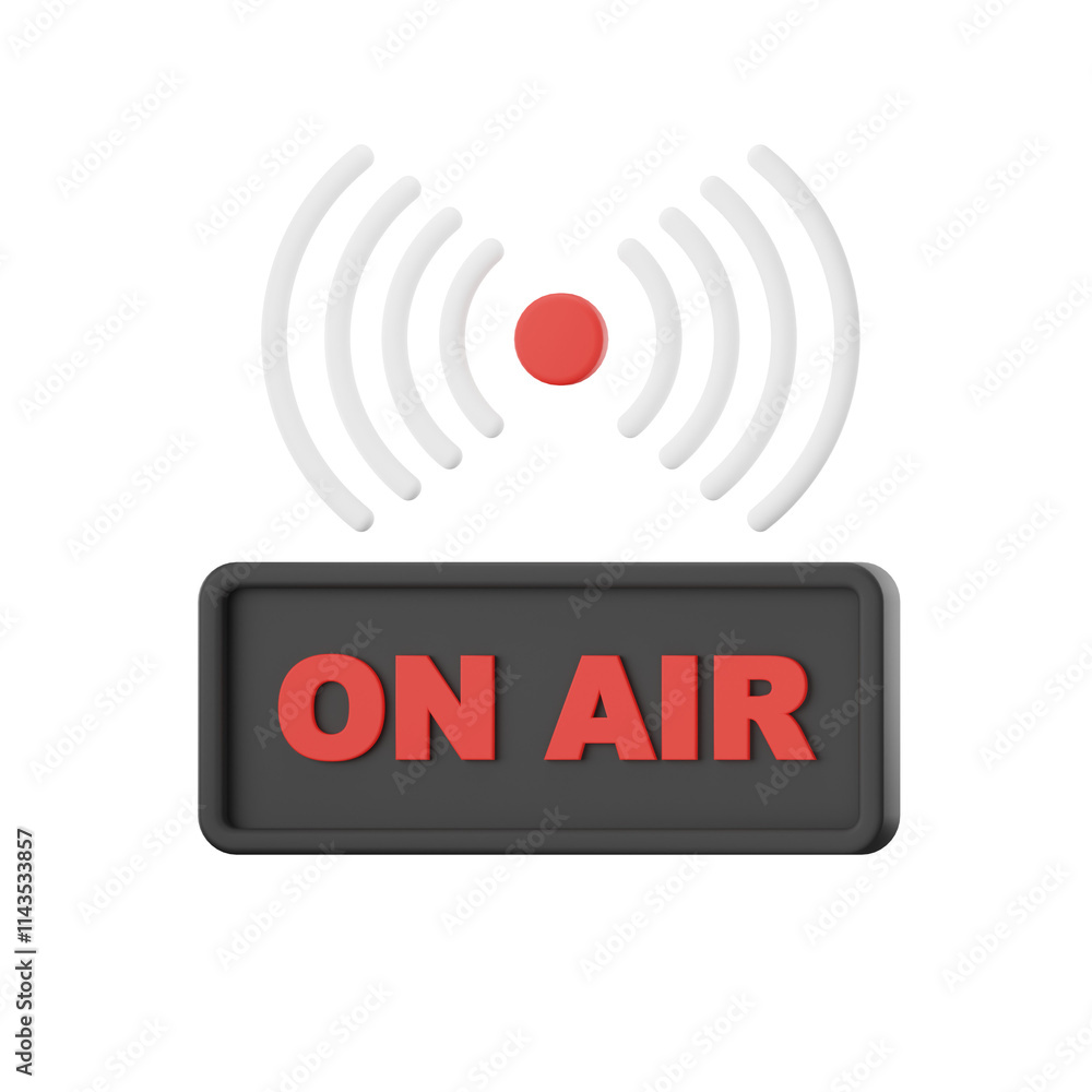 On Air 3D Icon, Podcast 3D Icon On Air 3D Icon, Podcast 3D Icon