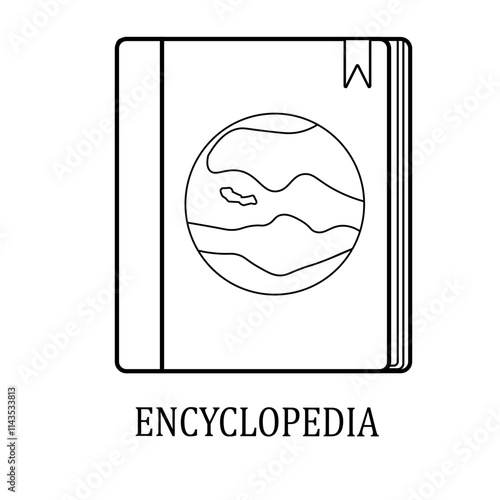 icon of a encyclopedia in simple outline vector illustration