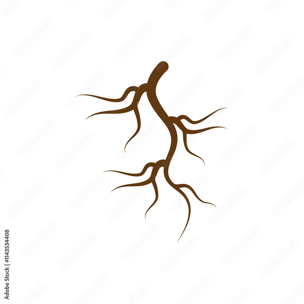 Fototapeta premium root icon illustration flat
