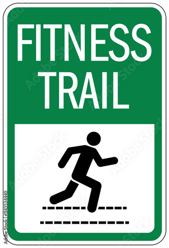 Track and field sign fitness trail