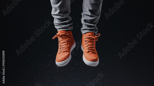 Orange High Top Sneakers in...