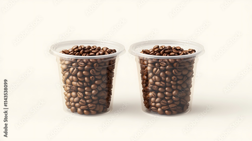 Two filled cups mockup photo close up. AI Generated Two filled cups mockup photo close up. AI Generated