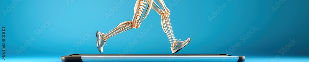 Illustrated figure running endlessly on a treadmill of work tasks Illustrated figure running endlessly on a treadmill of work tasks