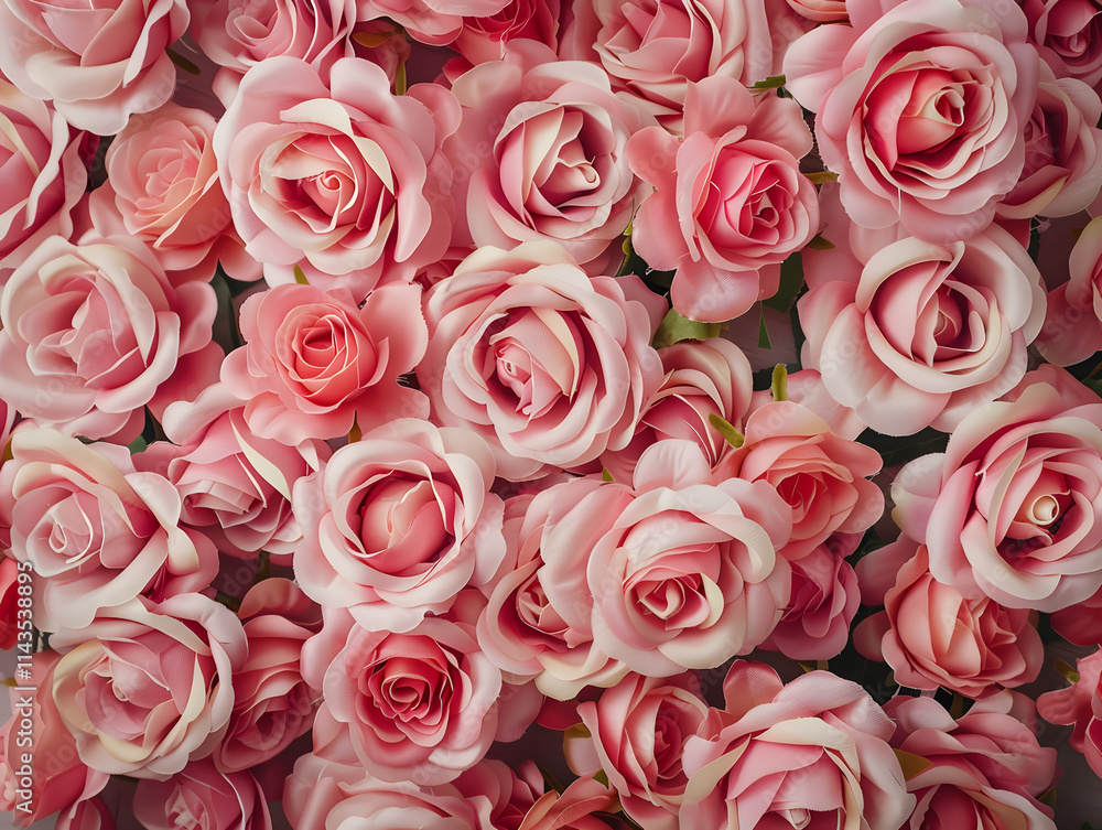 Dense Arrangement of Light Pink Artificial Roses Dense Arrangement of Light Pink Artificial Roses