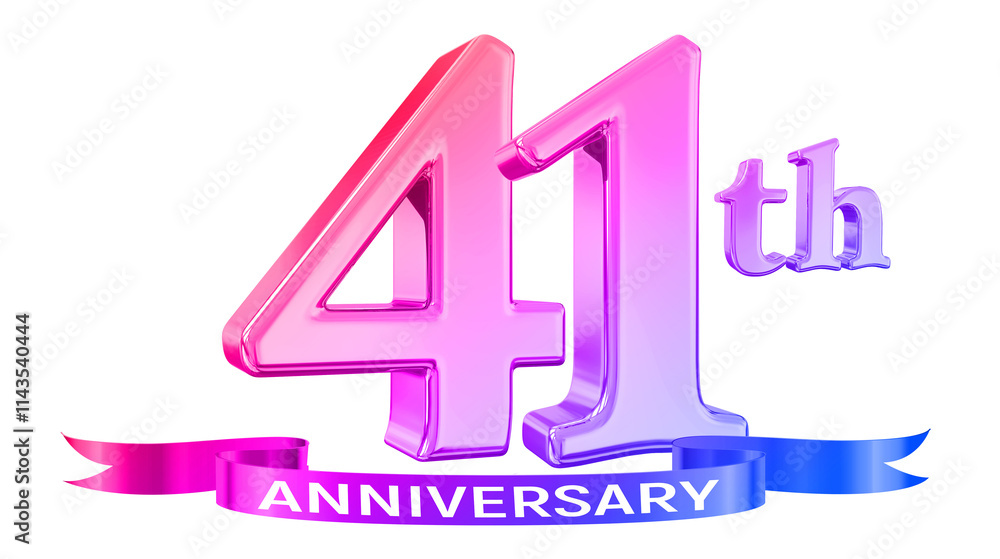 41 Year Anniversary Gradient Number 41 Year Anniversary Gradient Number